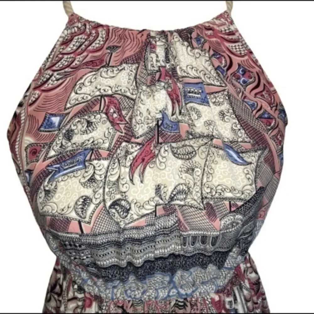 Anthro Floreat Castle Lake Rope Tie Dress XS EUC - Picture 5 of 8